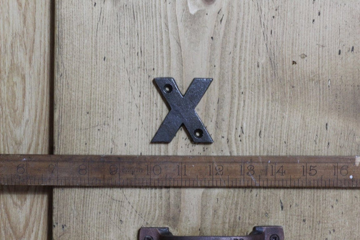 Cast Iron LETTER X 50mm High Antique Iron
