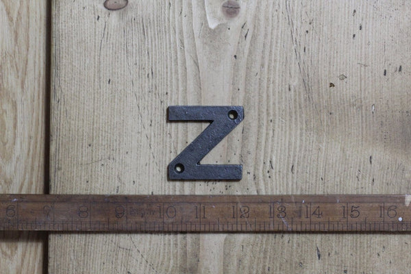 Cast Iron LETTER Z 50mm High Antique Iron