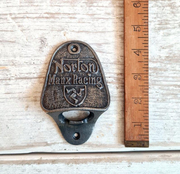 Bottle Opener Wall Mounted NORTON MANX RACING Cast Iron