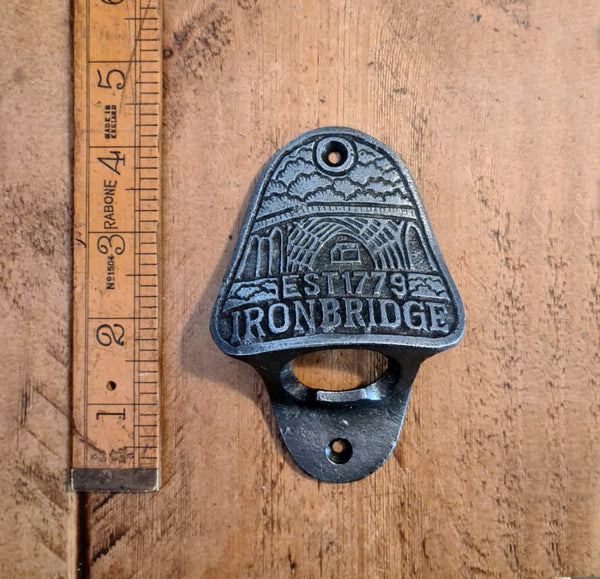 Bottle Opener Wall Mounted IRONBRIDGE 1779 Cast Antique Iron
