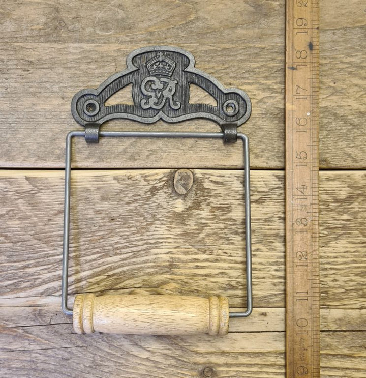 Toilet Roll Holder GEORGIAN ER Wire Wood - Antique Iron