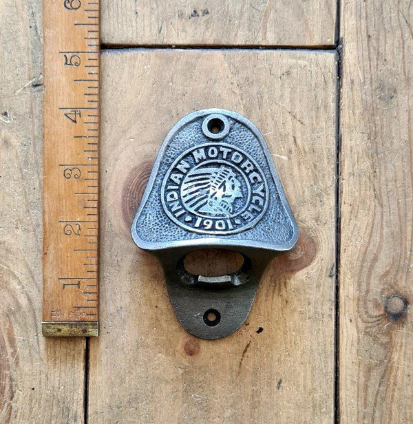 Bottle Opener Wall Mounted INDIAN MOTORCYLE Antique Iron