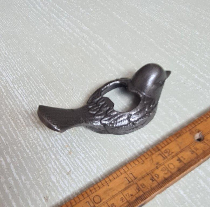 Bottle Opener Hand Held Bird FINCH Cast Antique Iron 102mm