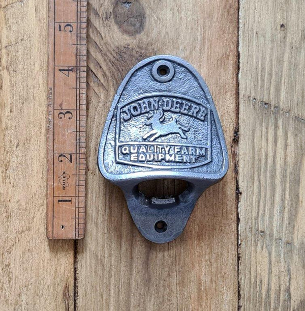 Bottle Opener Wall Mounted JOHN DEERE Cast Antique Iron