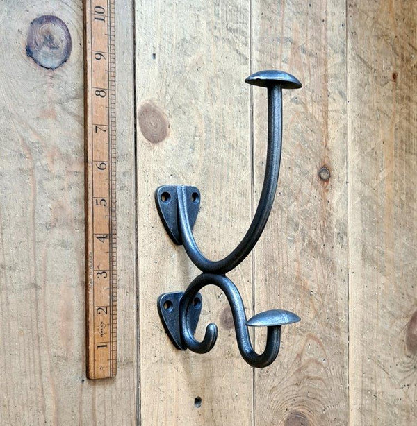 Jacket Hanger style Bowler Hat Coat Hook Cast Antique Iron 200mm