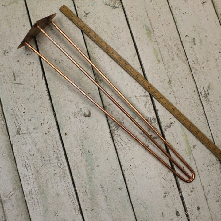 Hairpin Leg 3 Prong Polished Copper 660mm