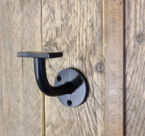 Hand Rail Bracket Strong Cast Iron Satin Black 75mm