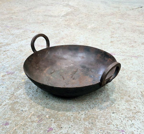 Kadai Bowl Fire Pit only (no legs) LARGE 432mm Diameter with Handle