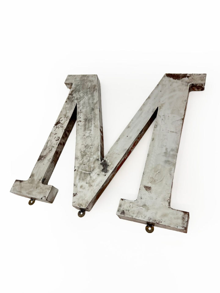 Wall Mounted Letter 'M' Antique Finish 400mm 16" High