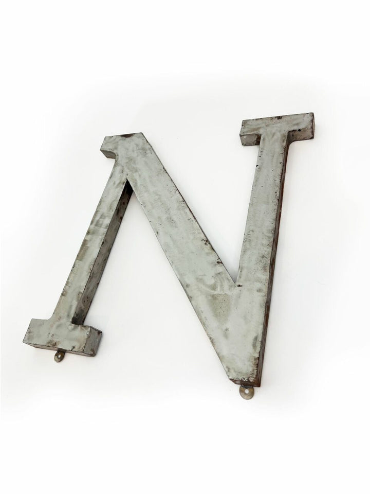Wall Mounted Letter 'N' Antique Finish 400mm 16" High