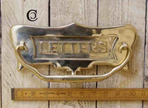 01.352.SB.300 - Letter Box with Knocker Brass 350mm
