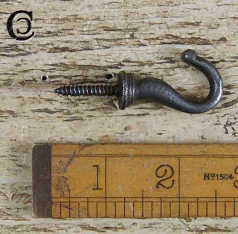 Ceiling Hook Short Screw In Cast Ant Iron 50mm Cottingham Collection