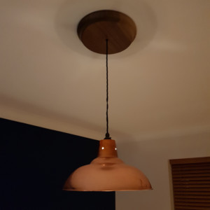 Copper Shade with Walnut Ceiling Rose